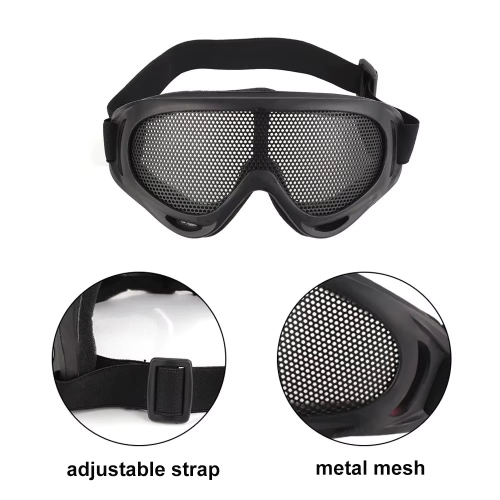 Tactical Airsoft Safety Goggles with Metal Mesh