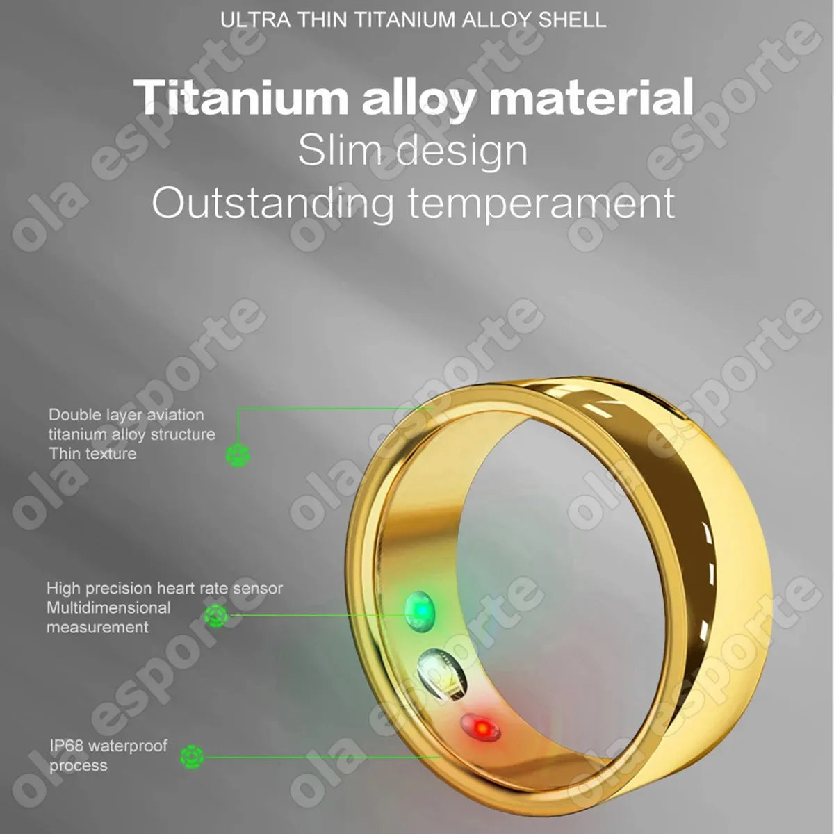 Smart Health Ring for Women and Men – Heart Rate, Body Temperature, Sport Tracking, Bluetooth Connectivity, and Wireless Charging – Compatible with Xiaom