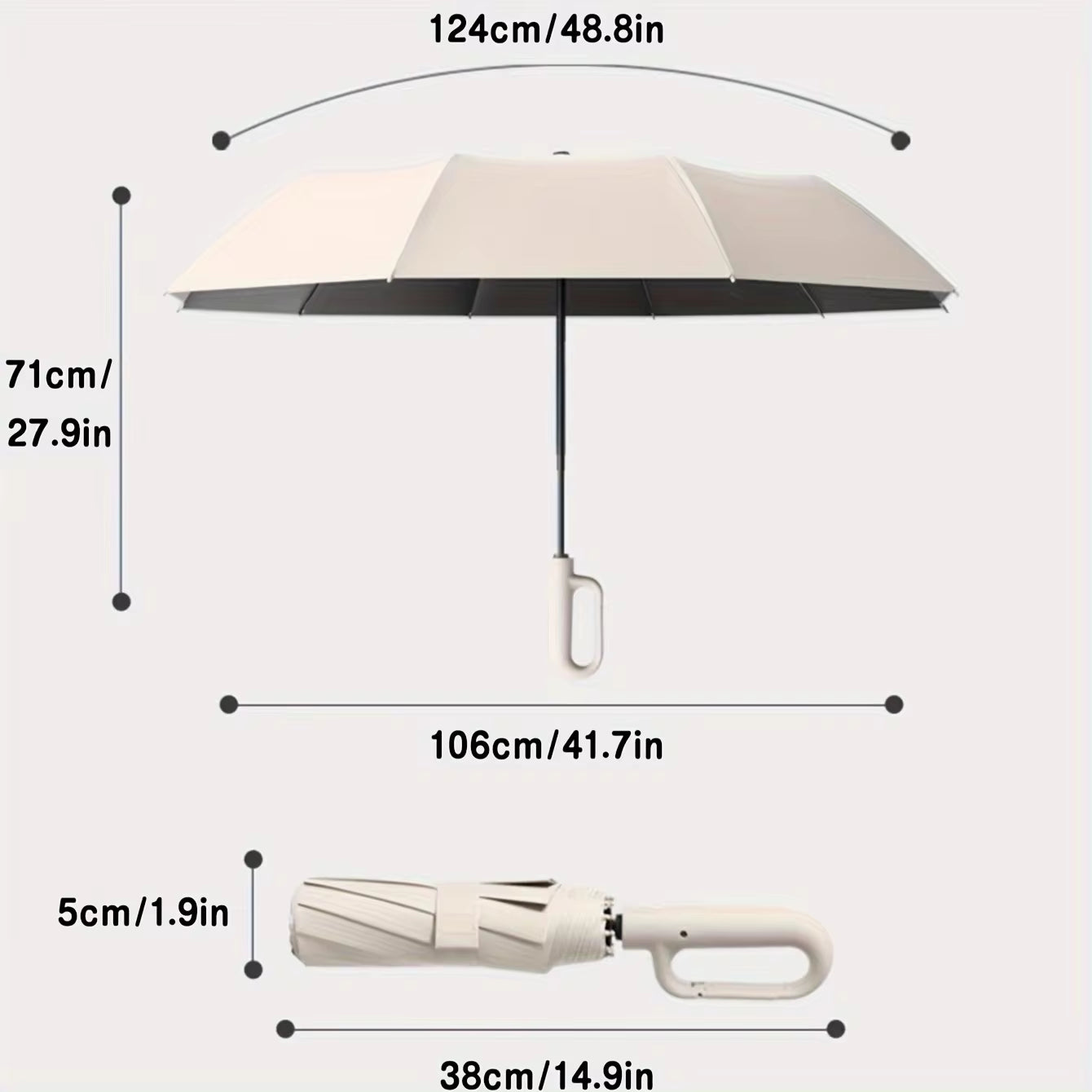 105cm Windproof Umbrella with Reinforced Frame