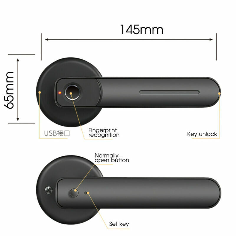 Fingerprint and Password Smart Door Lock with 2 Keys