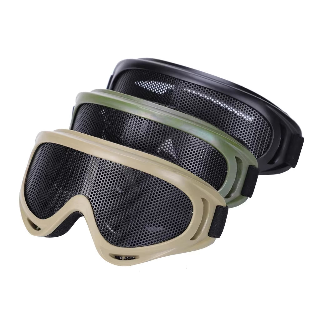 Tactical Airsoft Safety Goggles with Metal Mesh