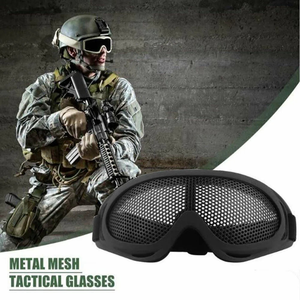 Tactical Airsoft Safety Goggles with Metal Mesh