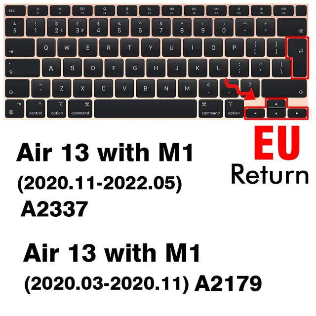 Silicone Keyboard Cover for MacBook Air 13 M2, Pro 13 M1, Pro 14, Pro 16 Max - Compatible with Models A2337, A2338, A2442, A2779, A2681, A2485