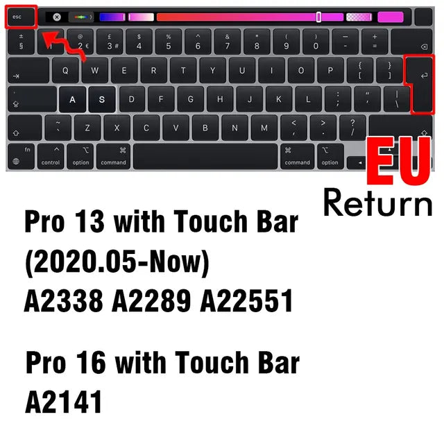 Silicone Keyboard Cover for MacBook Air 13 M2, Pro 13 M1, Pro 14, Pro 16 Max - Compatible with Models A2337, A2338, A2442, A2779, A2681, A2485